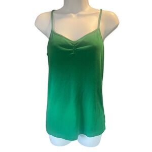 No Boundaries Womens Y2K Ribbed Cinched Cami L Exotic Green Basics Layering Cami